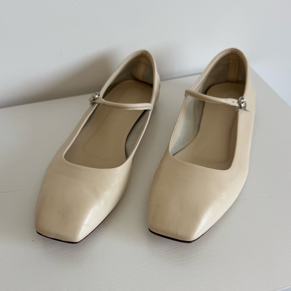 Aeyde 41 Uma White Creamy Nappa Leather Mary Jane Flats - Picture 5 of 11
